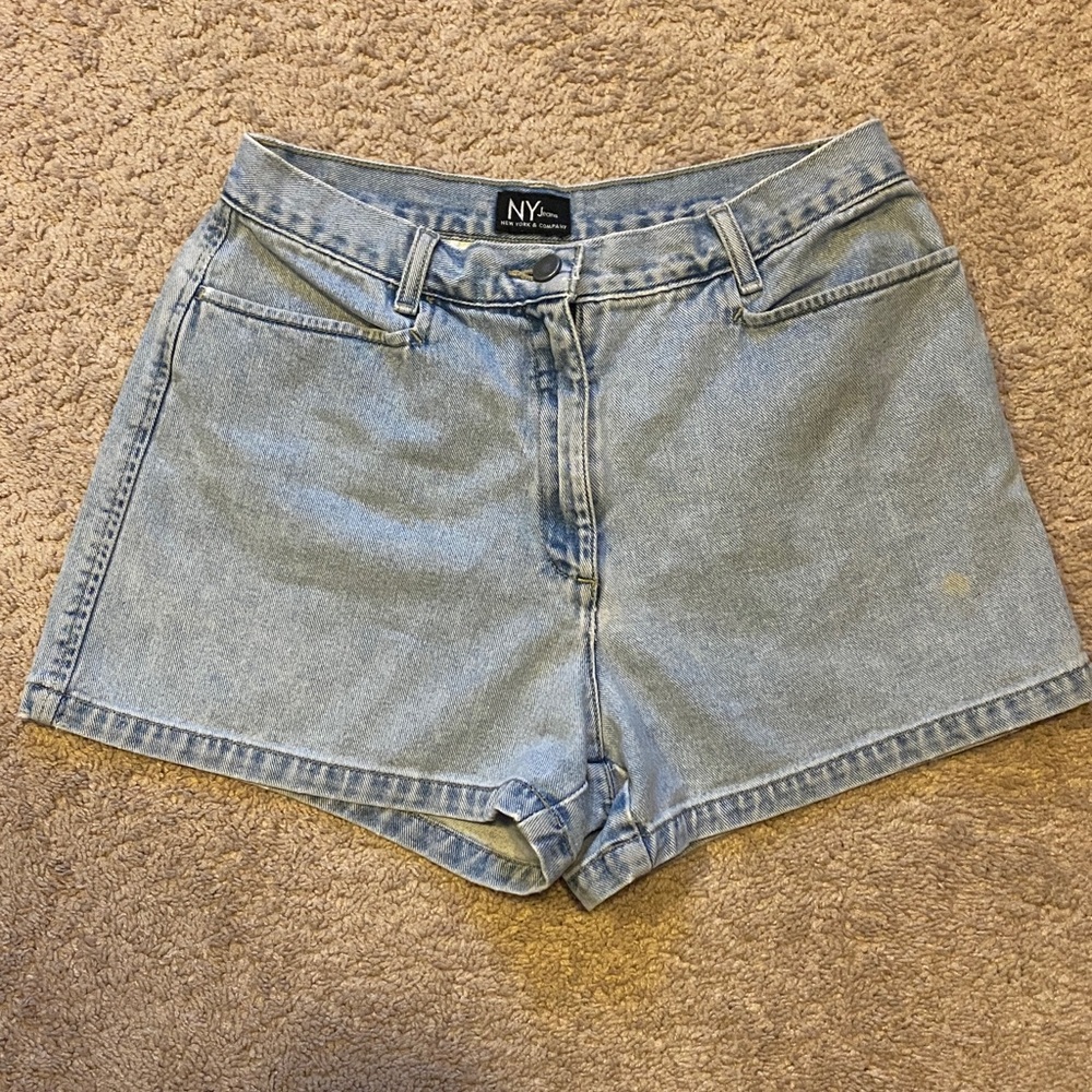 Vintage 90’s New York & Company Light Blue Denim Jean shorts high waist size 10*